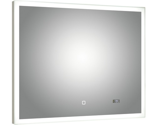 LED Badspiegel mit Uhr pelipal Filo Rustico 70x90 cm IP44-0