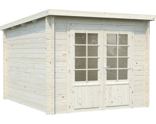 Abri de jardin en bois avec double porte et fenêtres