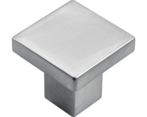 Bouton en zinc moulé sous pression aspect aluminium, 1 pièce