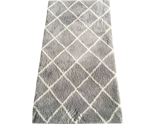 Tapis gris à motif losanges