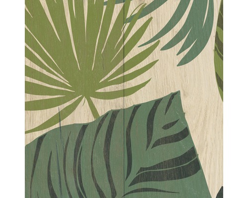 Kunststoffpaneel Element 3D Optik Jungle Wood 2600 x 375 x 8 mm Dekorplatte mit tropischem Blättermotiv