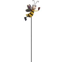 Tige décorative Lafiora abeille avec coeur H 70 cm métal jaune-thumb-0
