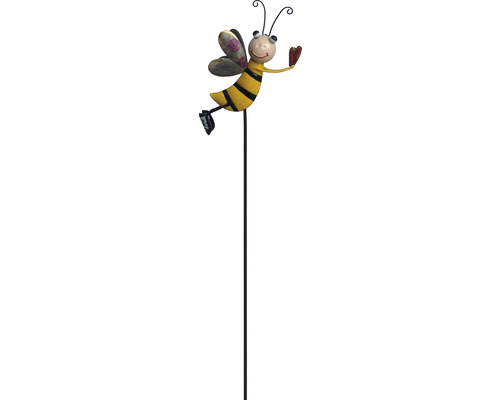 Tige décorative Lafiora abeille avec coeur H 70 cm métal jaune-0