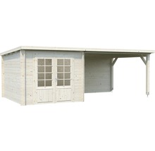 Gartenhaus Palmako Ella 6,9+10,0 m² inkl. Schleppdach mit Rückwand 614 x 340 cm natur
