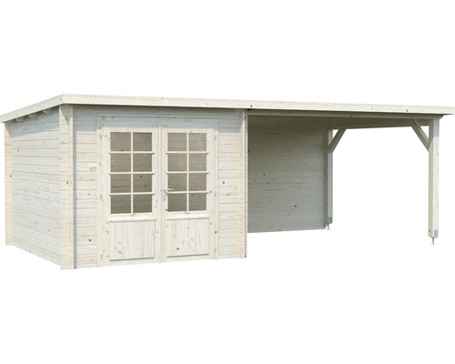 Holzgartenhaus mit Vordach