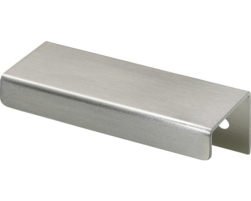 Poignée de meuble aluminium aspect acier inoxydable 60 mm, 1 pièce