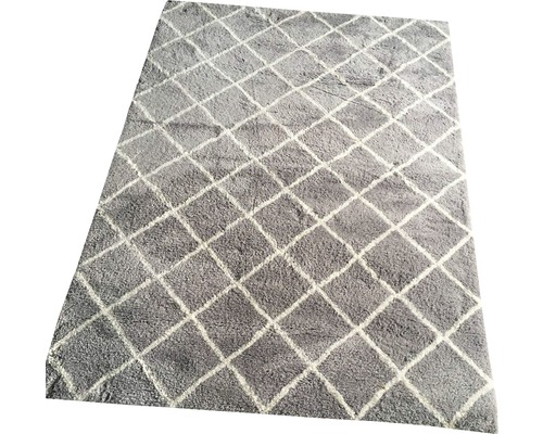 Tapis Shaggy losange Stream gris moyen 140x200 cm