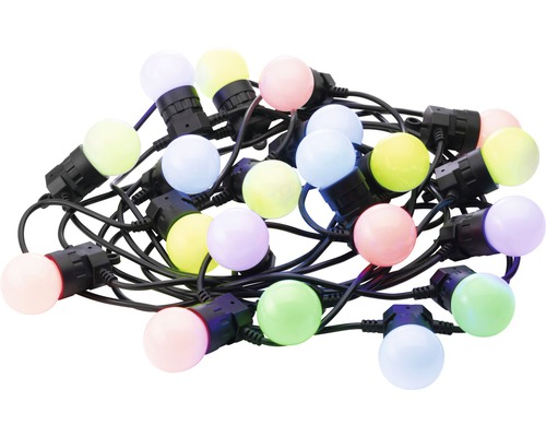 Guirlande lumineuse avec lampes multicolores pour l''extérieur