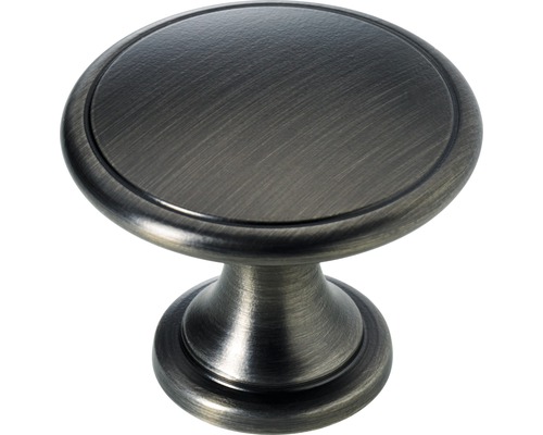 Bouton de meuble en zinc moulé sous pression noir nickelé Ø 45 mm, 1 pièce