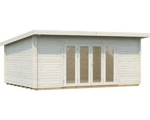 Abri de jardin en bois avec double porte et toit plat