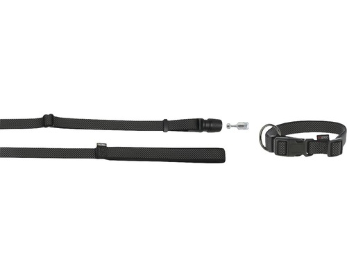 Halsband und Leine GoLeyGo Flat 20 mm 140-200 cm schwarz