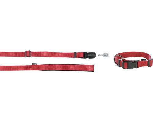 Halsband und Leine GoLeyGo Flat 20 mm 140-200 cm rot