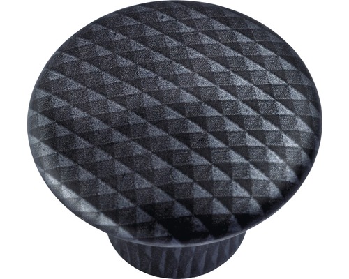 Bouton de meuble en plastique aspect carbone Ø 32 mm, 1 pièce