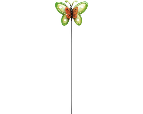 Tige décorative Lafiora papillon H 115 cm métal vert
