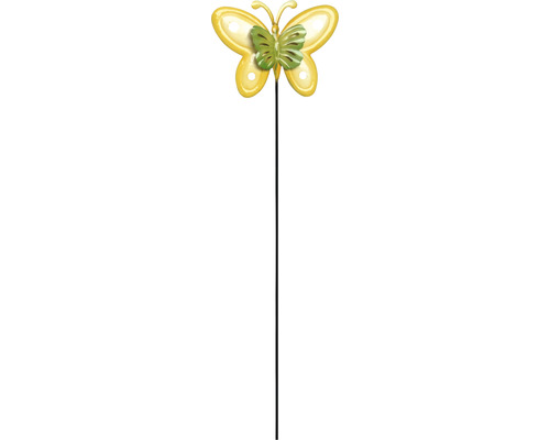 Tige décorative Lafiora papillon H 115 cm métal jaune