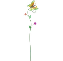 Tige décorative Lafiora papillon détail H 116,5 cm métal vert-thumb-0