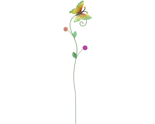 Tige décorative Lafiora papillon détail H 116,5 cm métal vert-0