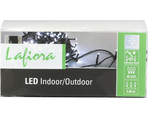 Guirlande lumineuse LED Lafiora pour intérieur et extérieur, 40 LED, 5.85 mètres