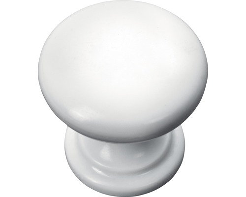 Bouton de meuble plastique blanc Ø 25 mm, 1 pièce