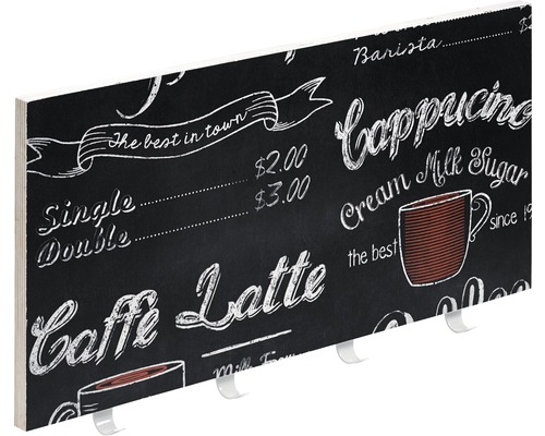 Porte-manteau avec motif de café et crochets