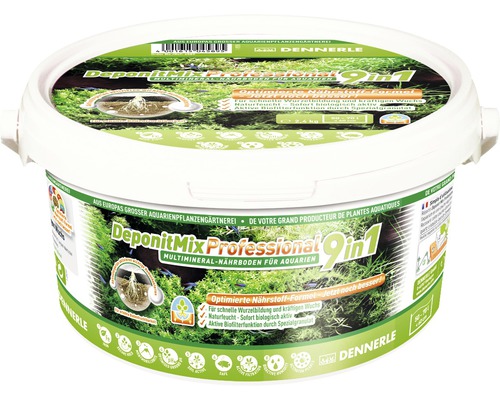 DeponitMix Professional 9in1 2,4 kg Dennerle DeponitMix Professional 9 in 1 Multimineral-Nährboden für Aquarien in einem Eimer