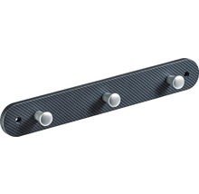 Portemanteau à 3 accroches plastique aspect carbone, 1 pièce