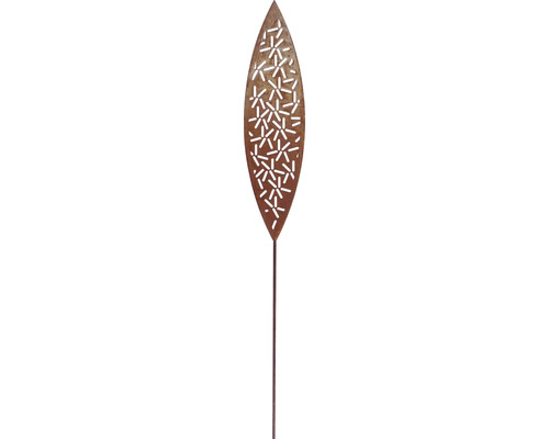 Tige décorative Lafiora feuille A métal h 139,5 cm marron clair