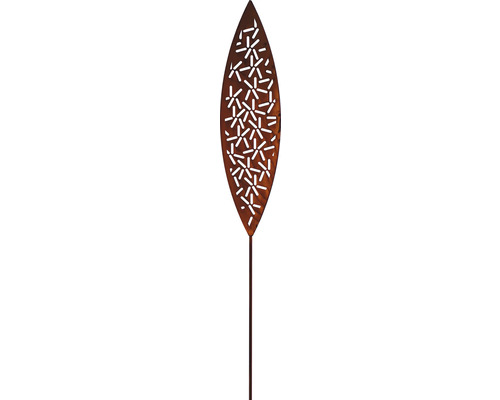 Tige décorative Lafiora feuille A métal h 109 cm cuivre