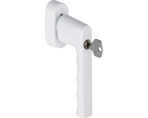 Poignée de fenêtre Hoppe SecuForte 11712326 Hamburg 0700S/UD9020 blanc  longueur de tige variable 32-42 mm verrouillable avec vis de fixation et clé  - HORNBACH Luxembourg