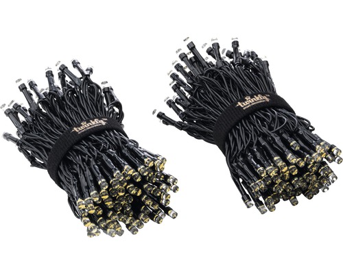 Deux faisceaux de guirlandes lumineuses Twinkly Smart Decoration avec câble noir