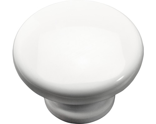 Jeu de 6 boutons de meuble plastique blanc Ø 40 mm, 6 pièces Bouton de meuble en céramique