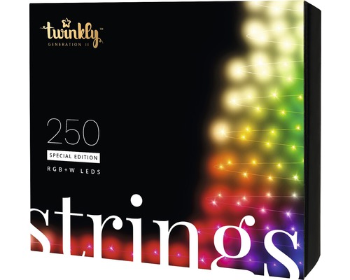 Guirlande lumineuse Twinkly LED Generation II 250 LED couleur d'éclairage multicolore et blanc chaud avec WiFi et commande via l'appli Guirlande lumineuse Twinkly LED Generation II 250 LED couleur d'éclairage multicolore et blanc chaud avec WiFi et commande via l'appli