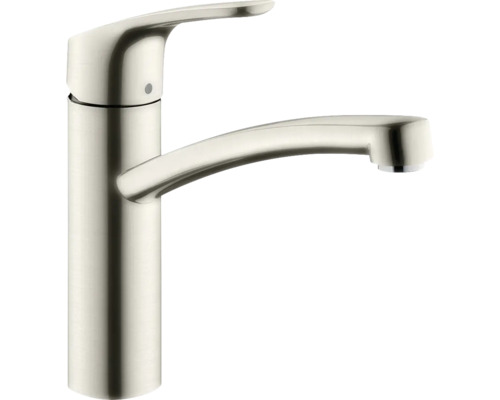 Küchenarmatur mit Einhebelmischer hansgrohe Focus edelstahl glänzend 31806800 Waschtischarmatur aus Metall