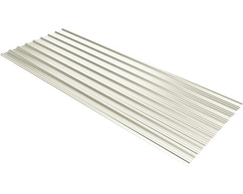 Plaque trapézoïdale PRECIT T18DR blanc gris RAL 9002 avec revêtement anti-condensation 1500 x 1138 x 0,5 mm
