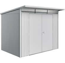 Gartenhaus Biohort AvantGarde Doppeltür Gr. A5 inkl. Regal und Werkzeughalter 260 x 220 cm silber-metallic