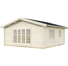 Abri de jardin en bois avec fenêtres et double porte