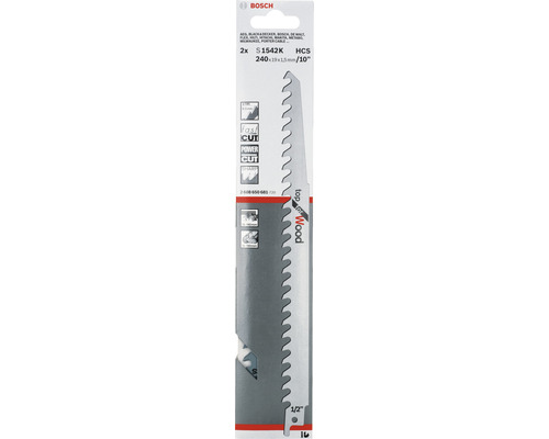 Lames de scie sauteuse Bosch S 1542 K, lot de 2, pour bois