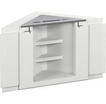 Meuble bas d''angle blanc avec étagères pour la cuisine