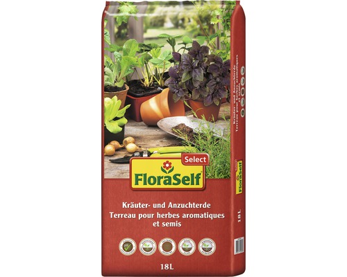 Terreau pour fines herbes et semis FloraSelf Select 18L