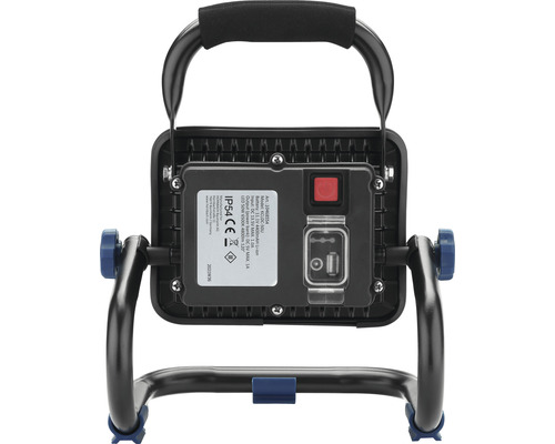 Arrière d''un projecteur de chantier à LED avec poignée et indice de protection IP54
