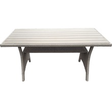 Ensemble de meubles de jardin Garden Place Madeira 6 places 6 pces avec table 145 x 75 x 67 cm avec plateau Polywood et galettes d'assise en rotin bicolore gris clair-thumb-15