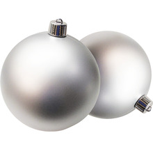 Deux boules de Noël argentées