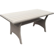 Ensemble de meubles de jardin Garden Place Madeira 6 places 6 pces avec table 145 x 75 x 67 cm avec plateau Polywood et galettes d'assise en rotin bicolore gris clair-thumb-14