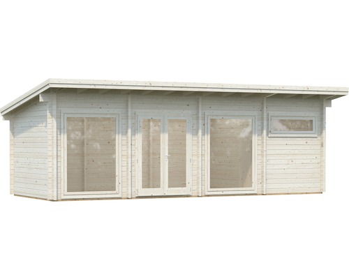 Holzgartenhaus mit Fenstern und Doppeltür