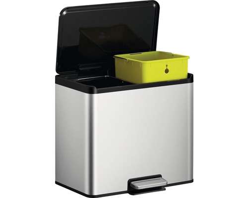 Abfalltrennsystem aus Edelstahl mit zwei Behältern