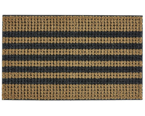 Paillasson en fibres de noix de coco Riviera stripes nature 45x75 cm-0