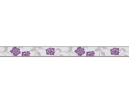 Frise 2820-26 Only Borders 9 autocollante fleur violet gris blanc 5 m x 5 cm