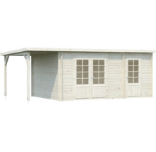 Gartenhaus mit Überdachung und Fenstertüren