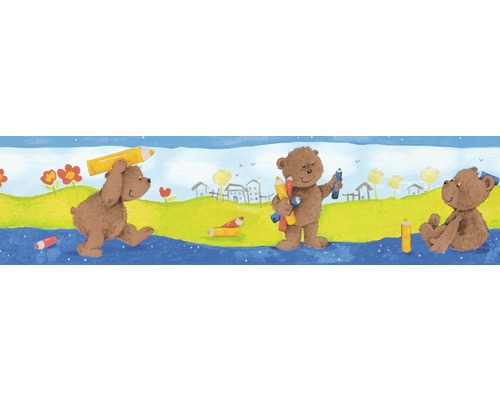 Frise 8960-18 Only Borders 9 autocollante Ours en peluche dans la prairie 5 m x 13,2 cm