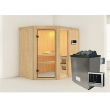 Sauna mit Saunaofen und Saunasteuerung
